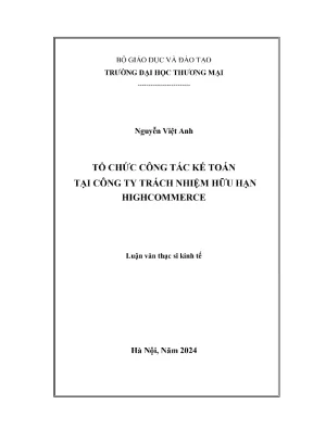 Tổ chức công tác kế toán tại công ty tnhh highcommerce