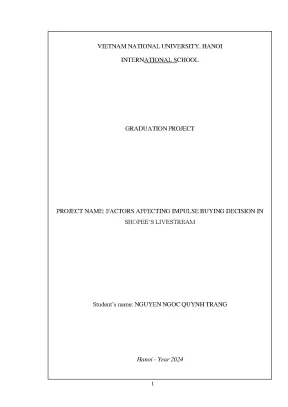 Project name factors affecting impulse buying decision in