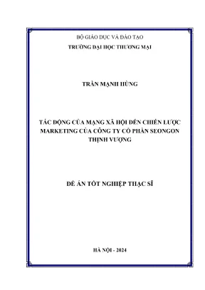 Tác động của mạng xã hội đến chiếc lược marketing của công ty cổ phần seongon thịnh vượng