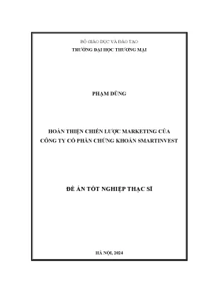 Luận văn thạc sĩ hoàn thiện chiến lược marketing của công ty cổ phần chứng khoán smartinvest