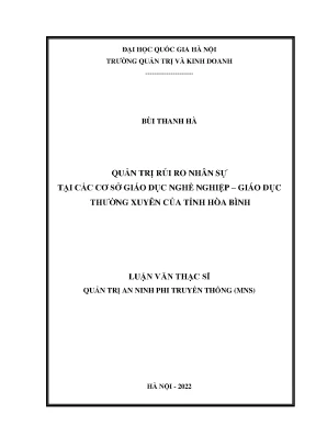 Quản trị rủi ro nhân sự tại các cơ sở giáo dục nghề nghiệp giáo dục thường xuyên của tỉnh hòa bình