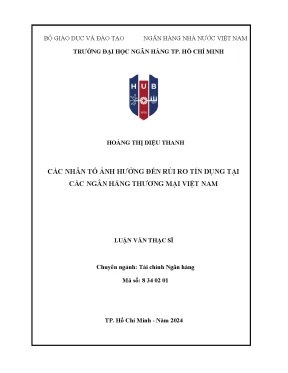 Các nhân tố ảnh hưởng đến rủi ro tín dụng tại các ngân hàng thương mại việt nam