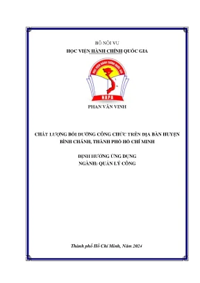 Chất lượng bồi dưỡng công chức trên địa bàn huyện bình chánh thành phố hồ chí minh