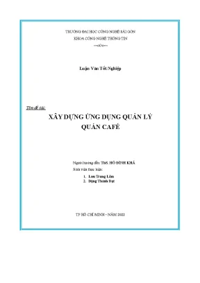 Luận văn tốt nghiệp xây dựng ứng dụng quản lý quán café