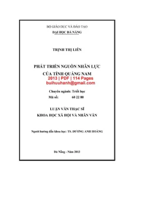 Luận văn thạc sĩ phát triển nguồn nhân lực của tỉnh quảng nam