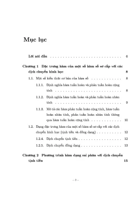 Luận văn thạc sĩ các phương trình hàm dạng sai phân với các dịch chuyển tịnh tiến và dịch chuyển đồng dạng