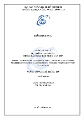 Luận văn thạc sĩ công nghệ thông tin dự đoán cung đường tránh tác động kẹt xe do mưa lớn