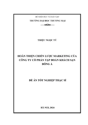 Luận văn thạc sĩ hoàn thiện chiến lược marketing của công ty cổ phần tập đoàn khách sạn đông á