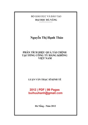 Luận văn thạc sĩ phân tích hiệu quả tài chính tại tổng công ty hàng không việt nam