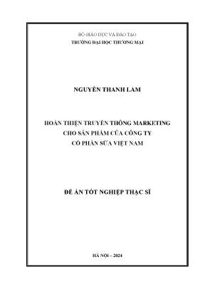 Luận văn thạc sĩ hoàn thiện truyền thông marketing cho sản phẩm của công ty cổ phần sữa việt nam
