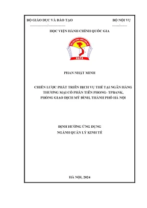 Chiến lược phát triển dịch vụ thẻ tại ngân hàng thương mại cổ phần tiên phong tpbank phòng giao dịch mỹ đình thành phố hà nội