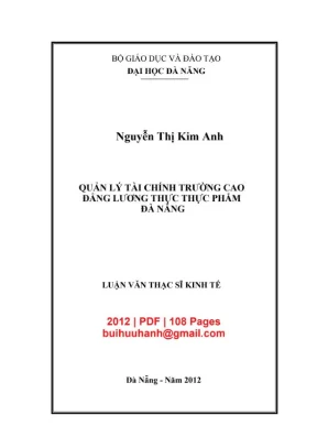 Luận văn thạc sĩ quản lý tài chính trường cao đẳng lương thực thực phẩm đà nẵng