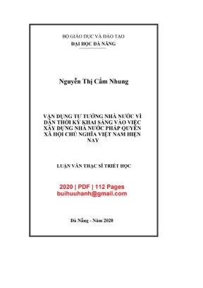 Luận văn thạc sĩ vận dụng tư tưởng nhà nước vì dân thời kỳ khai sáng vào việc xây dựng nhà nước pháp quyền xã hội chủ nghĩa việt nam hiện nay