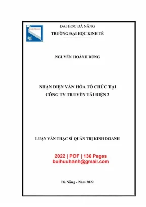 Luận văn thạc sĩ nhận diện văn hóa tổ chức tại công ty truyền tải điện 2