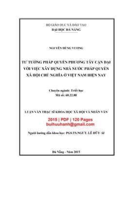 Luận văn thạc sĩ tư tưởng pháp quyền phương tây cận đại với việc xây dựng nhà nước pháp quyền xã hội chủ nghĩa ở việt nam hiện nay