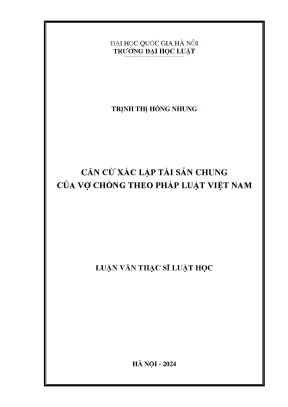 Căn cứ xác lập tài sản chung của vợ chồng theo pháp luật việt nam
