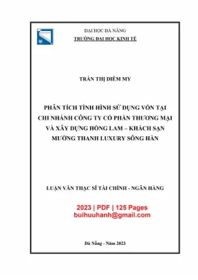 Luận văn thạc sĩ phân tích tình hình sử dụng vốn tại chi nhánh công ty cổ phần thương mại và xây dựng hồng lam khách sạn mường thanh luxury sông hàn