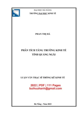 Luận văn thạc sĩ phân tích tăng trưởng kinh tế tỉnh quảng ngãi