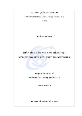 Luận văn thạc sĩ công nghệ thông tin phân tích cảm xúc cho tiếng việt sử dụng mô hình kiến trúc transformer