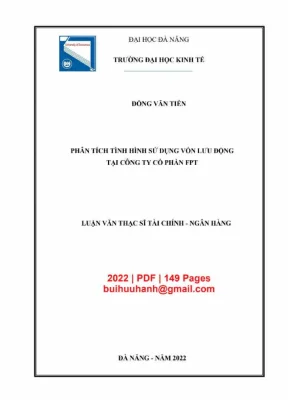 Luận văn thạc sĩ phân tích hình sử dụng vốn lưu động tại công ty cổ phần fpt