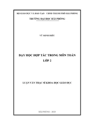 Luận văn thạc sĩ giáo dục học dạy học hợp tác trong môn toán lớp 2