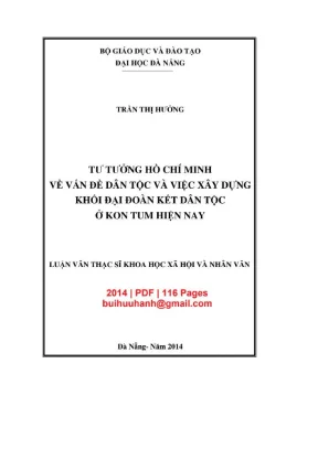 Luận văn thạc sĩ tư tưởng hồ chí minh về vấn đề dân tộc và việc xây dựng khối đại đoàn kết dân tộc ở kon tum hiện nay