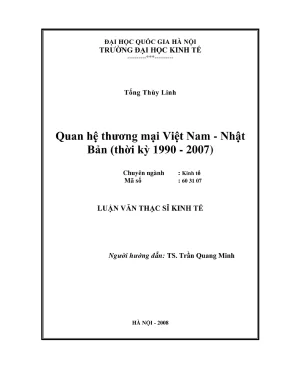 Luận văn thạc sĩ kinh tế đối ngoại quan hệ thương mại việt nam nhật bản thời kỳ 1990 2007