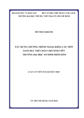 Xây dựng chương trình ngoại khóa các môn giáo dục thể chất cho sinh viên trường đại học an ninh nhân dân