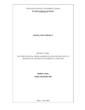 Factors of social media marketing influencing gen zs decision on choosing university in vietnam