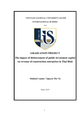 The impact of disbursement of public investment capital on revenue of construction enterprises in thai binh