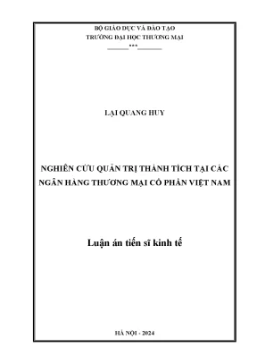 Nghiên cứu quản trị thành tích tại các ngân hàng thương mại cổ phần việt nam