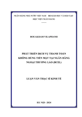 Phát triển dịch vụ thanh toán không dùng tiền mặt tại ngân hàng ngoại thương lào bcel