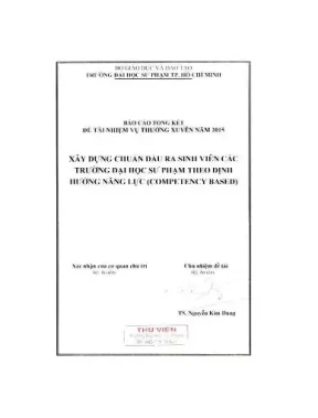 Xây dựng chuẩn đầu ra sinh viên các trường đại học sư phạm theo định hướng năng lực competency based