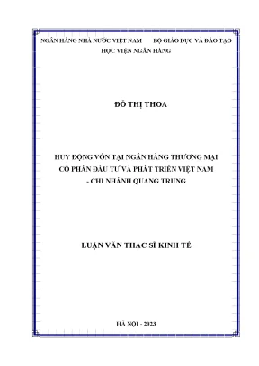 Huy động vốn tại ngân hàng thương mại cổ phần đầu tư và phát triển việt nam chi nhánh quang trung