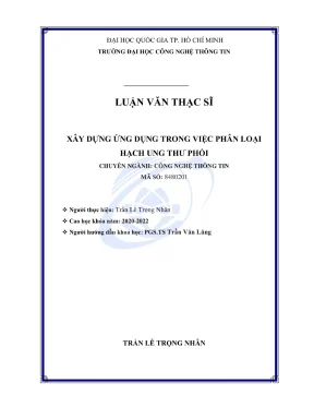 Luận văn thạc sĩ công nghệ thông tin xây dựng ứng dụng trong việc phân loại hạch ung thư phổi