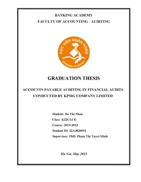Accounts payable auditing in financial audits conducted by kpmg company limited