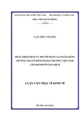 Phát triển dịch vụ phi tín dụng tại ngân hàng thương mại cổ phần ngoại thương việt nam chi nhánh sở giao dịch