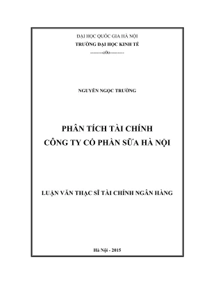 Luận văn thạc sĩ tài chính ngân hàng phân tích tài chính công ty cổ phần sữa hà nội