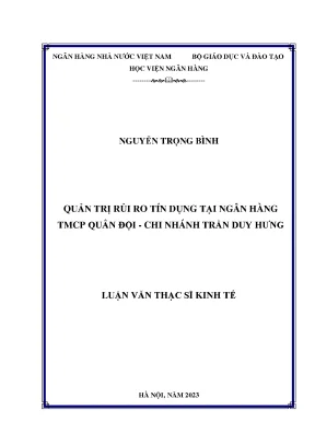 Quản trị rủi ro tín dụng tại ngân hàng tmcp quân đội chi nhánh trần duy hưng