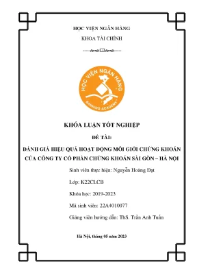 Đánh giá hiệu quả hoạt động môi giới chứng khoán tại công ty cổ phần chứng khoán sài gòn hà nội