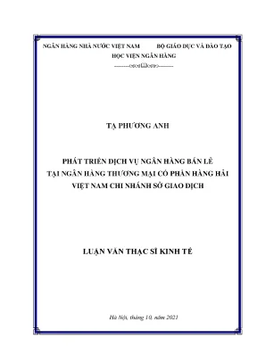 Phát triển dịch vụ ngân hàng bán lẻ tại ngân hàng thương mại cổ phần hàng hải việt nam chi nhánh sở giao dịch