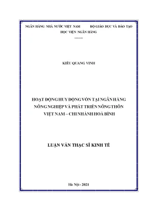 Hoạt động huy động vốn tại ngân hàng nông nghiệp và phát triển nông thôn việt nam chi nhánh hòa bình
