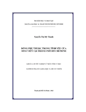 Đồng phụ thuộc trong tình yêu của sinh viên tại thành phố hồ chí minh
