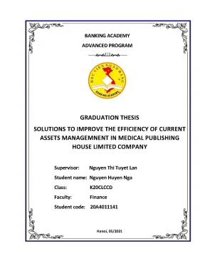 Solutions to improve the efficiency of current assets management in medical publishing house limited company