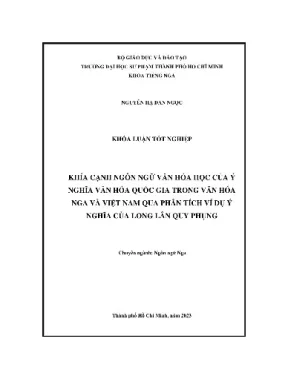 Khía cạnh ngôn ngữ văn hóa học của ý nghĩa văn hóa quốc gia trong văn hóa nga và việt nam qua phân tích dụ ý nghĩa của long lân quy phụng