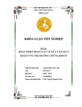 Hoàn thiện pháp luật về xử lý hành vi thao túng thị trường chứng khoán