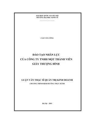Luận văn thạc sĩ quản trị kinh doanh đào tạo nhân lực của công ty tnhh một thành viên giày thượng đình