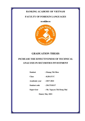 Increase the effectiveness of technical analysis in securities investment