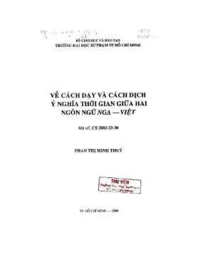 Về cách dạy và cách dịch ý nghĩa thời gian giữa hai ngôn ngữ nga việt