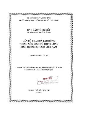 Vấn đề tha hóa lao động trong nền kinh tế thị trường định hướng xhcn ở việt nam